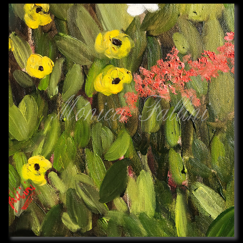 Painting titled 'Memories of Grandmother's garden.' by Monica Fallini