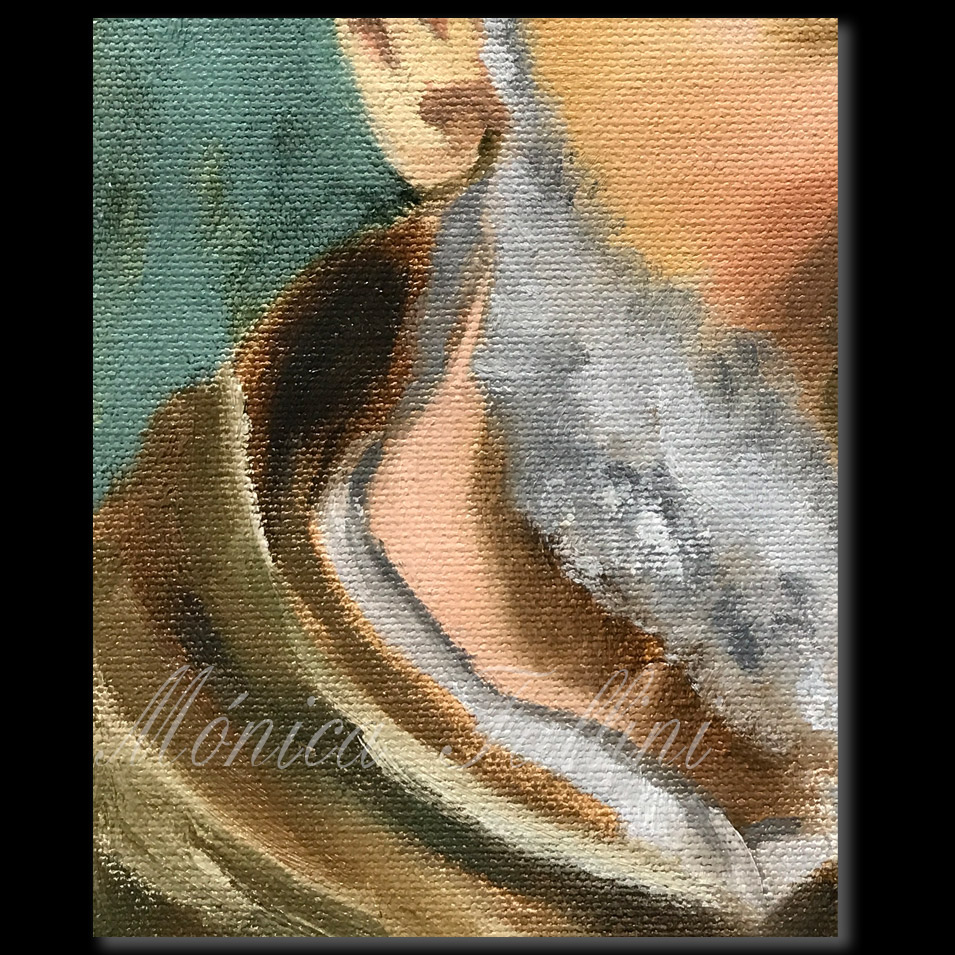 Painting titled 'St. Padre Pio, first study.' by Monica Fallini
