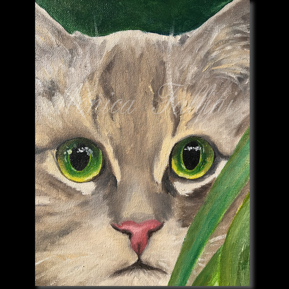 Painting titled 'Wild kitten.' by Monica Fallini