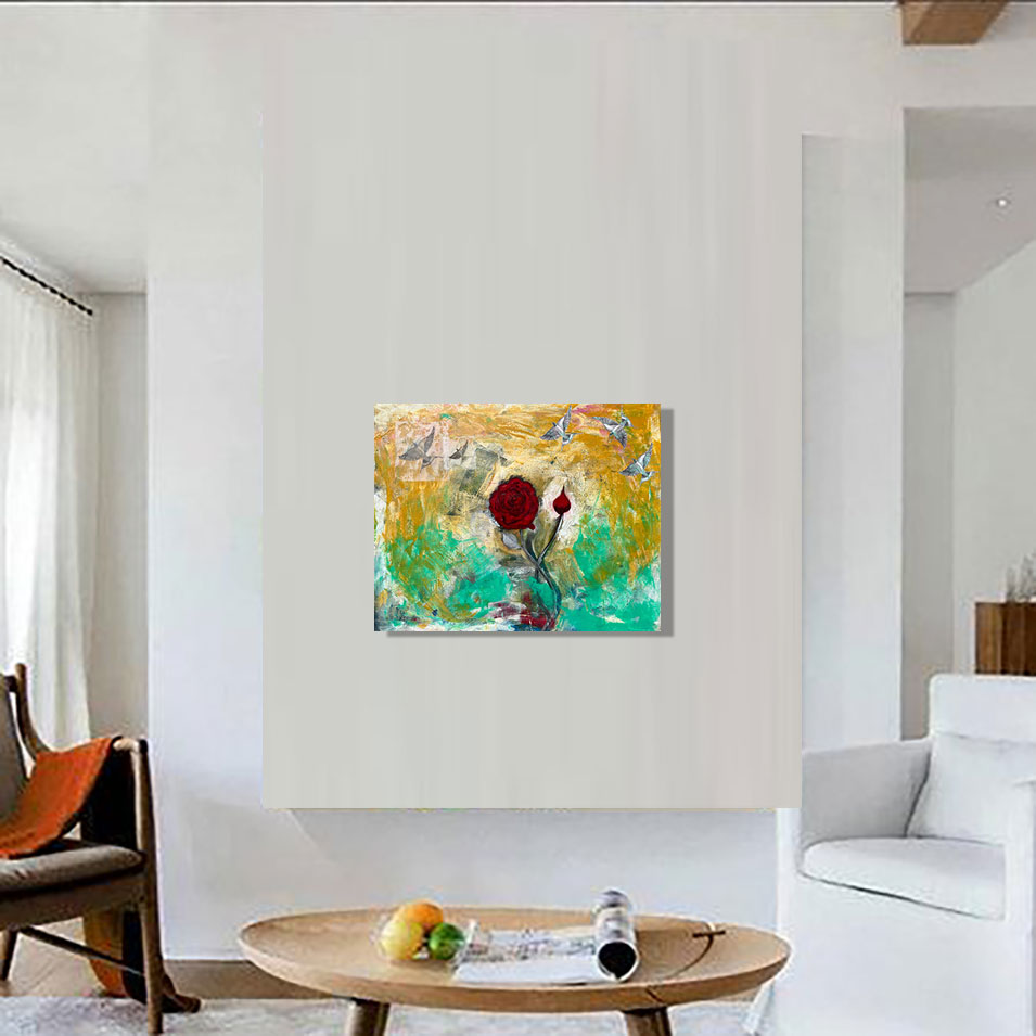Painting titled 'Donde vuelan las Golondrinas.' by Monica Fallini