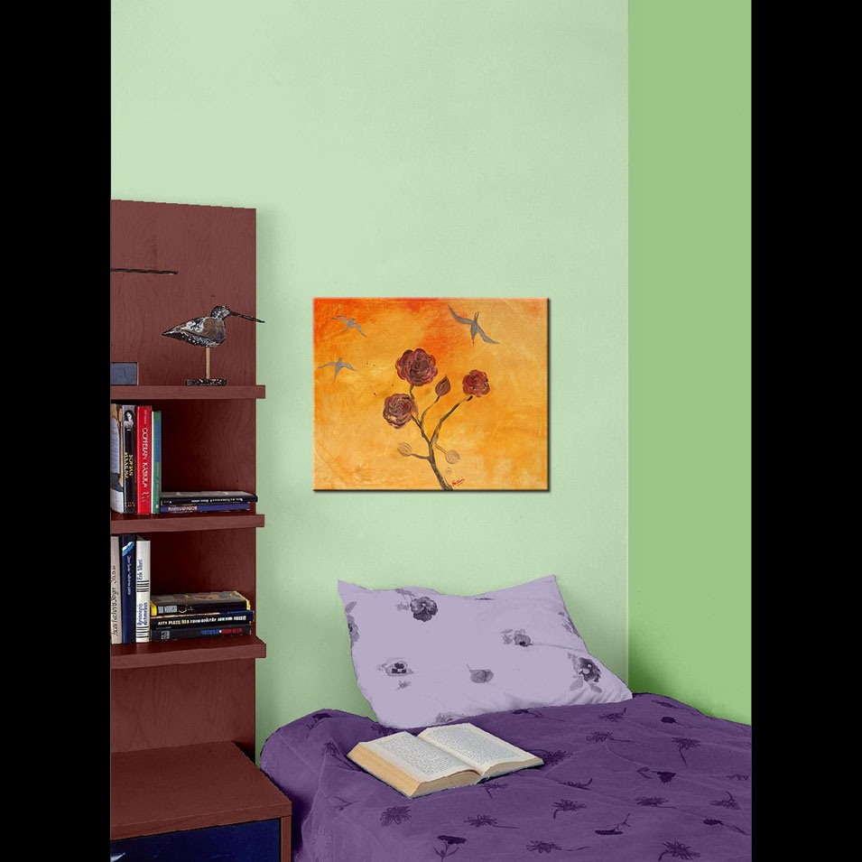 Painting titled 'Donde vuelan las Golondrinas #2' by Monica Fallini