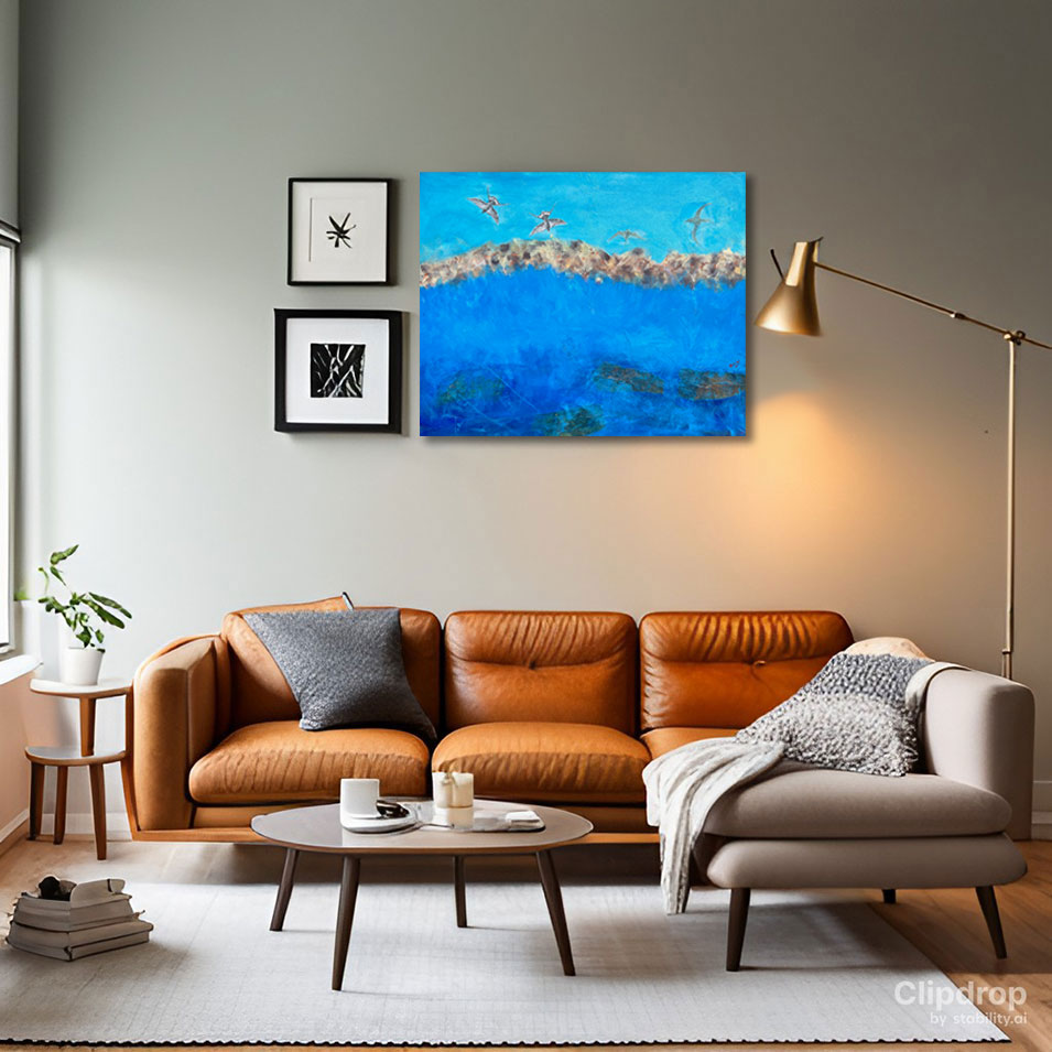 Painting titled 'Golondrinas en la tempestad.' by Monica Fallini