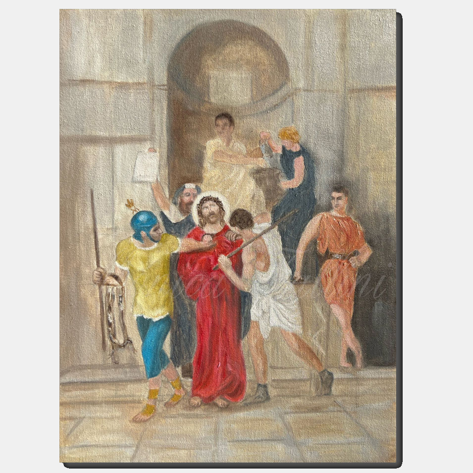 Painting titled 'Station of the Cross I' by Monica Fallini