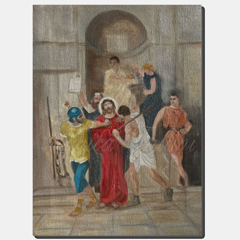 Painting titled 'Station of the Cross I' by Monica Fallini