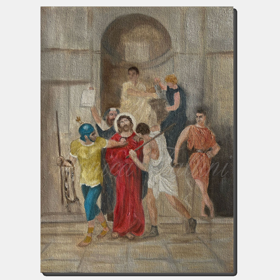 Painting titled 'Station of the Cross I' by Monica Fallini