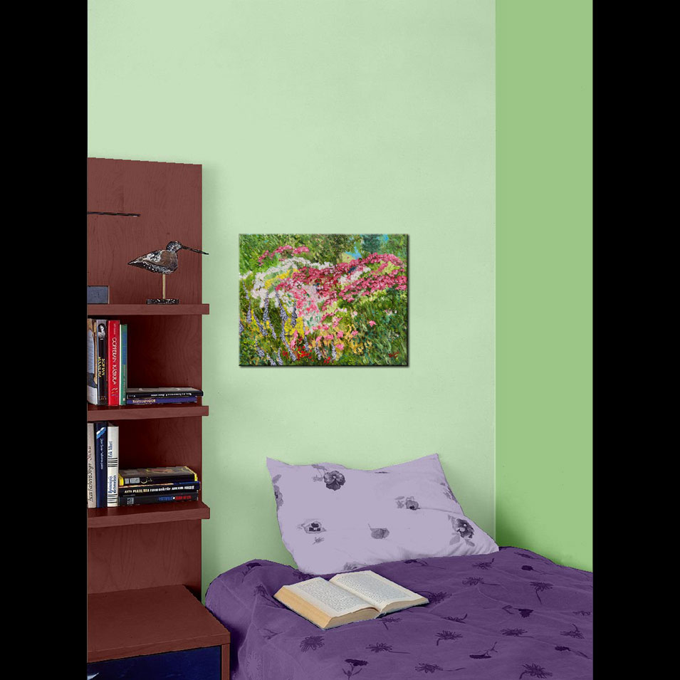 Painting titled 'Dad's wild garden.' by Monica Fallini