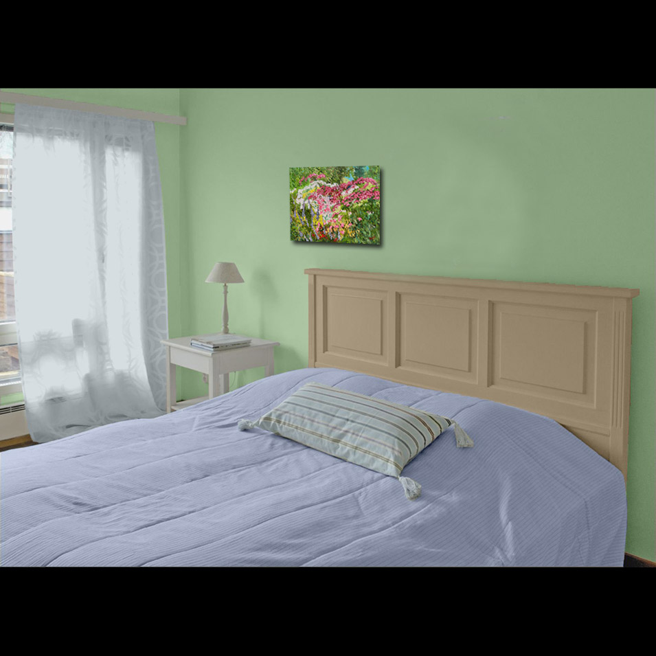Painting titled 'Dad's wild garden.' by Monica Fallini
