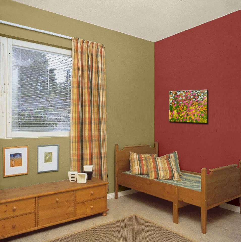 Painting titled 'A view of the garden.' by Monica Fallini
