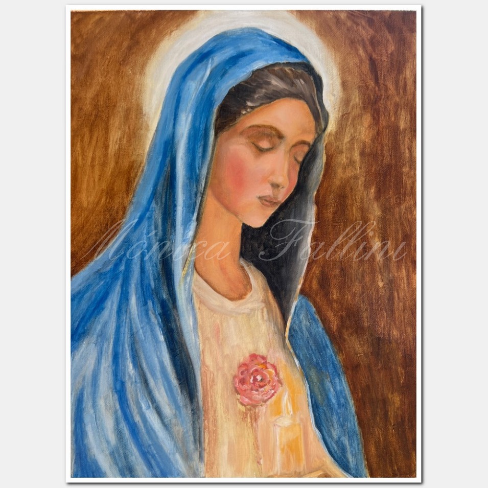 Painting titled 'Our Lady, first study.' by Monica Fallini