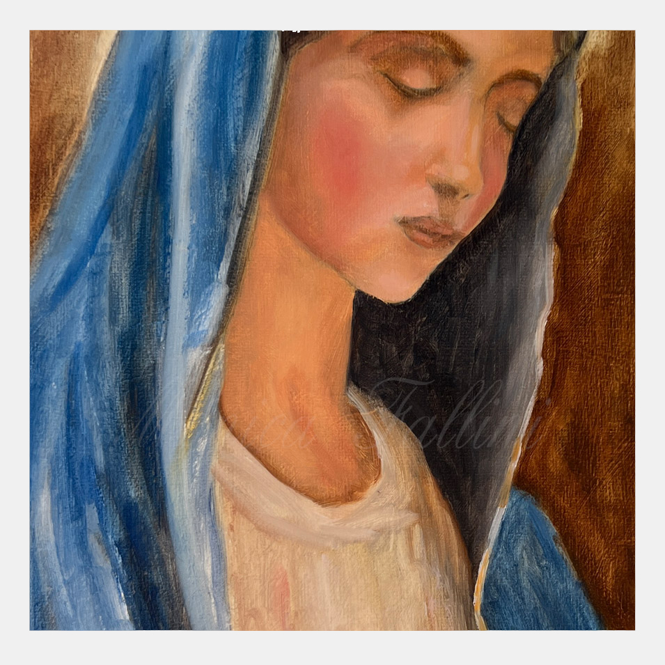 Painting titled 'Our Lady, first study.' by Monica Fallini