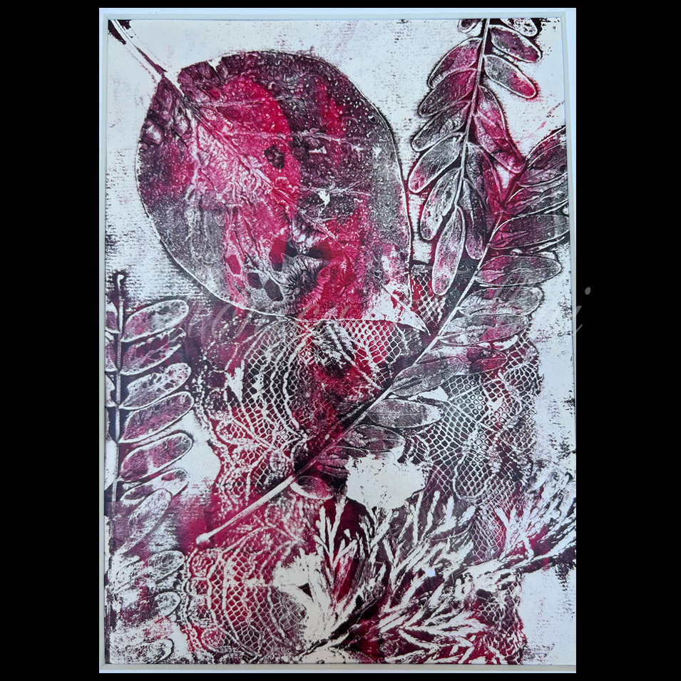 Painting titled 'In her garden, memories of Fall.' by Monica Fallini