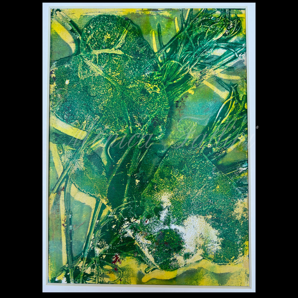 Painting titled 'Memories in green.' by Monica Fallini