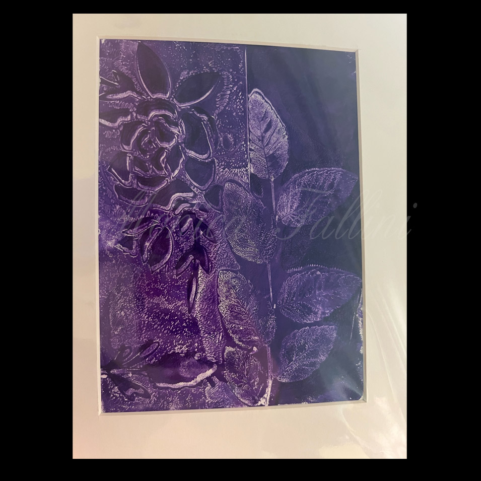 Painting titled 'Night in the garden.' by Monica Fallini