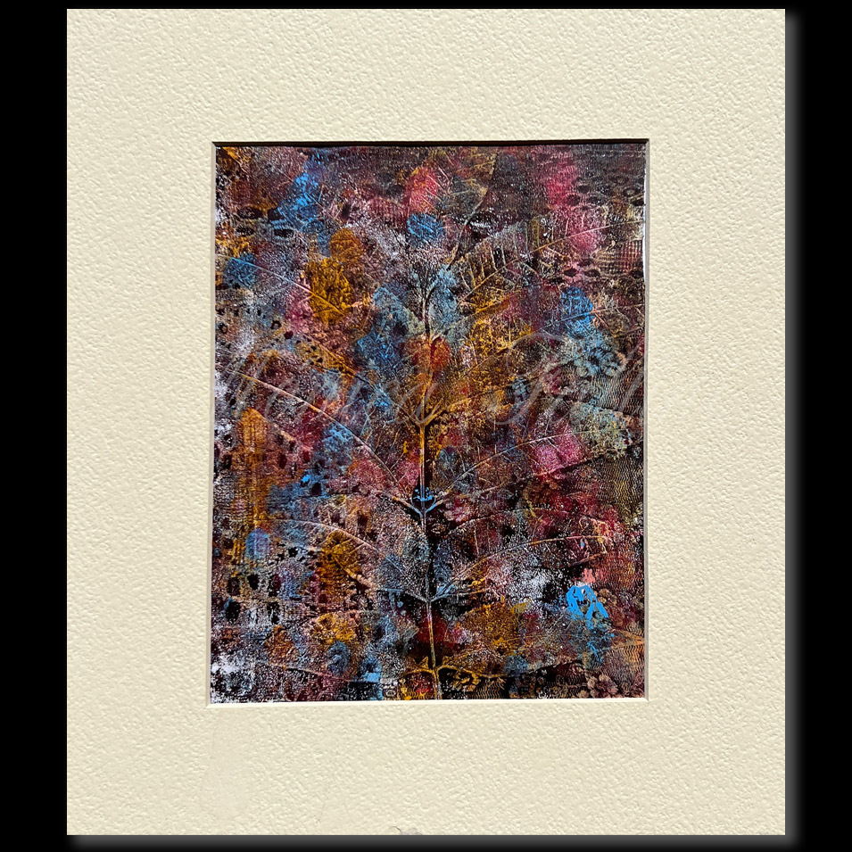 Painting titled 'Behind the curtain #2.' by Monica Fallini