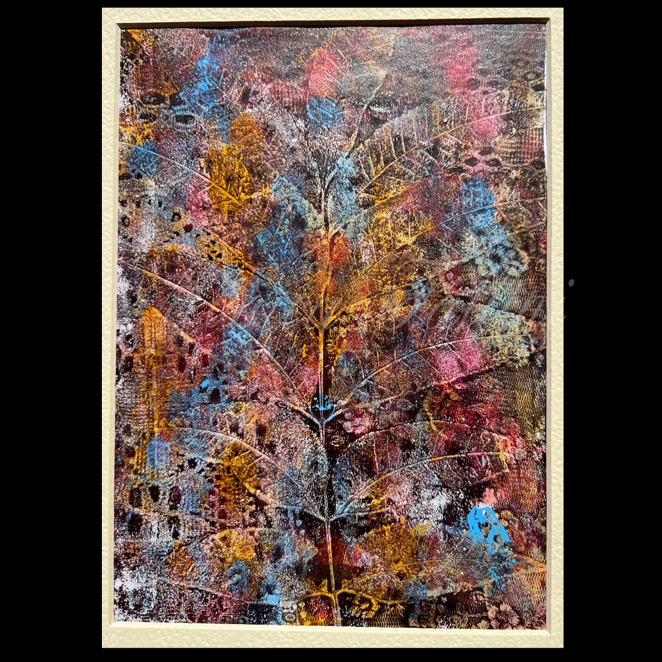 Painting titled 'Behind the curtain #2.' by Monica Fallini