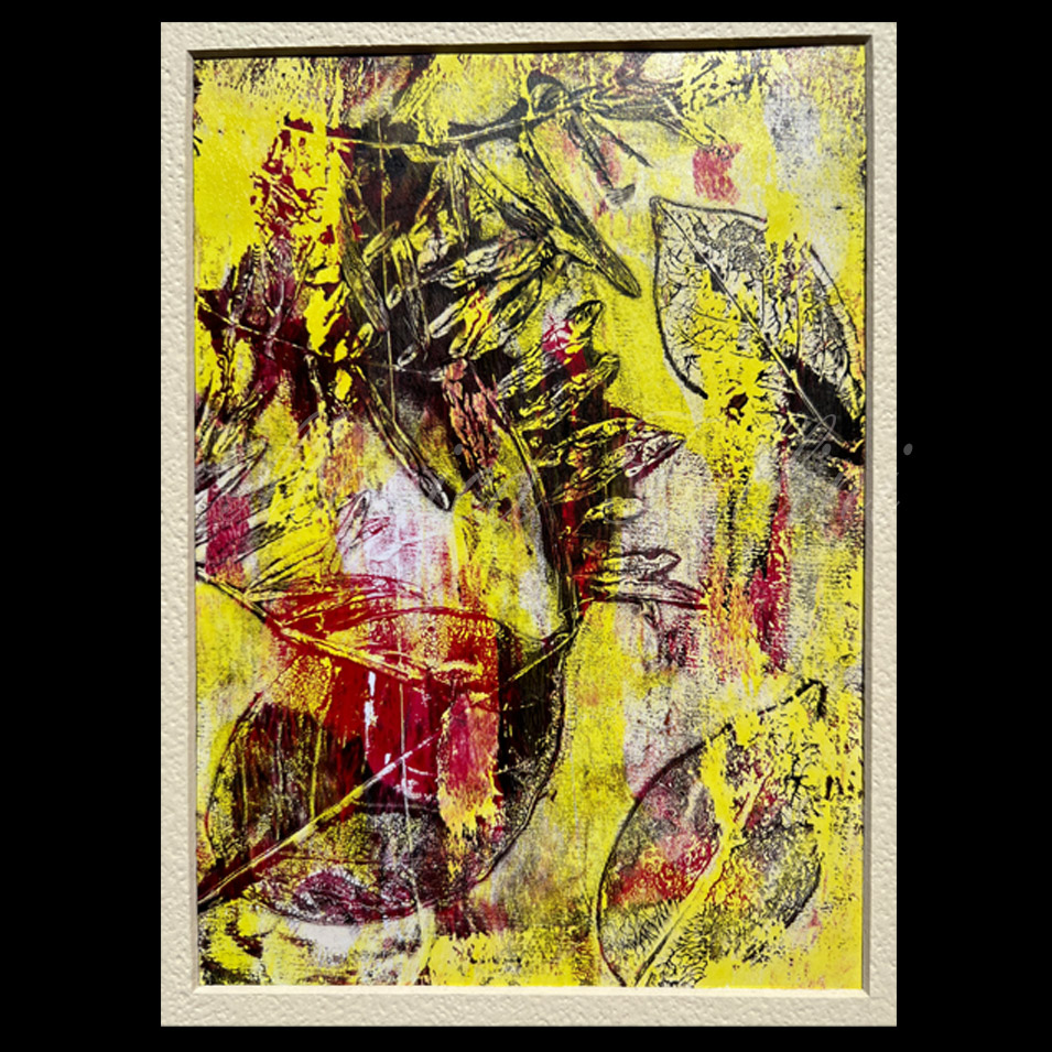 Painting titled 'Rainy day, behind the window.' by Monica Fallini