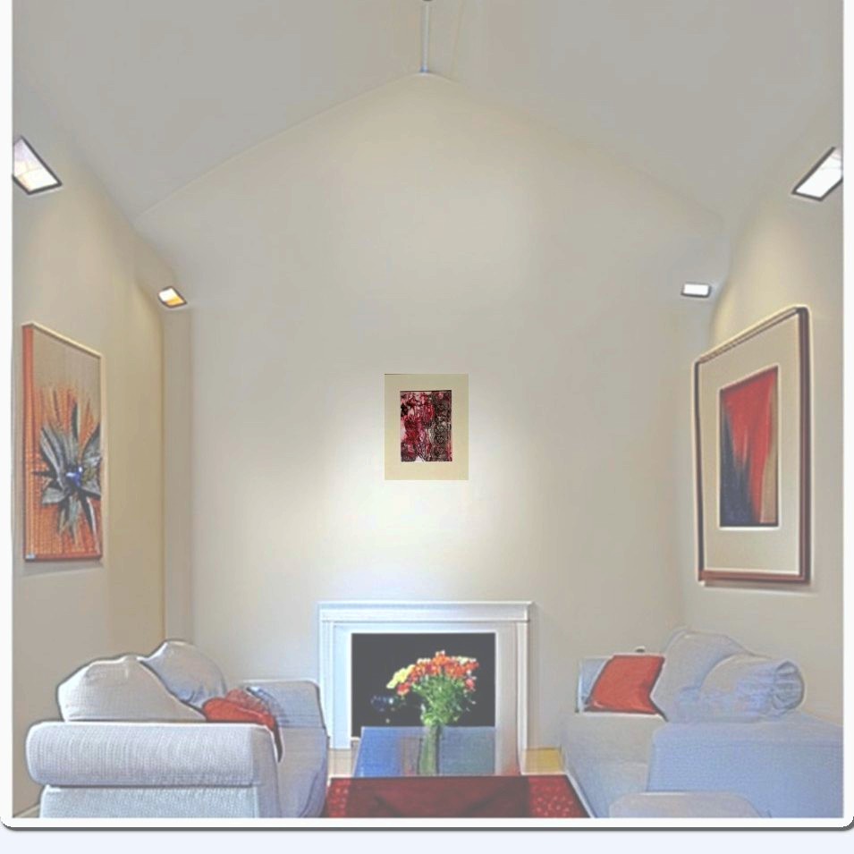 Painting titled 'Through the window #2.' by Monica Fallini