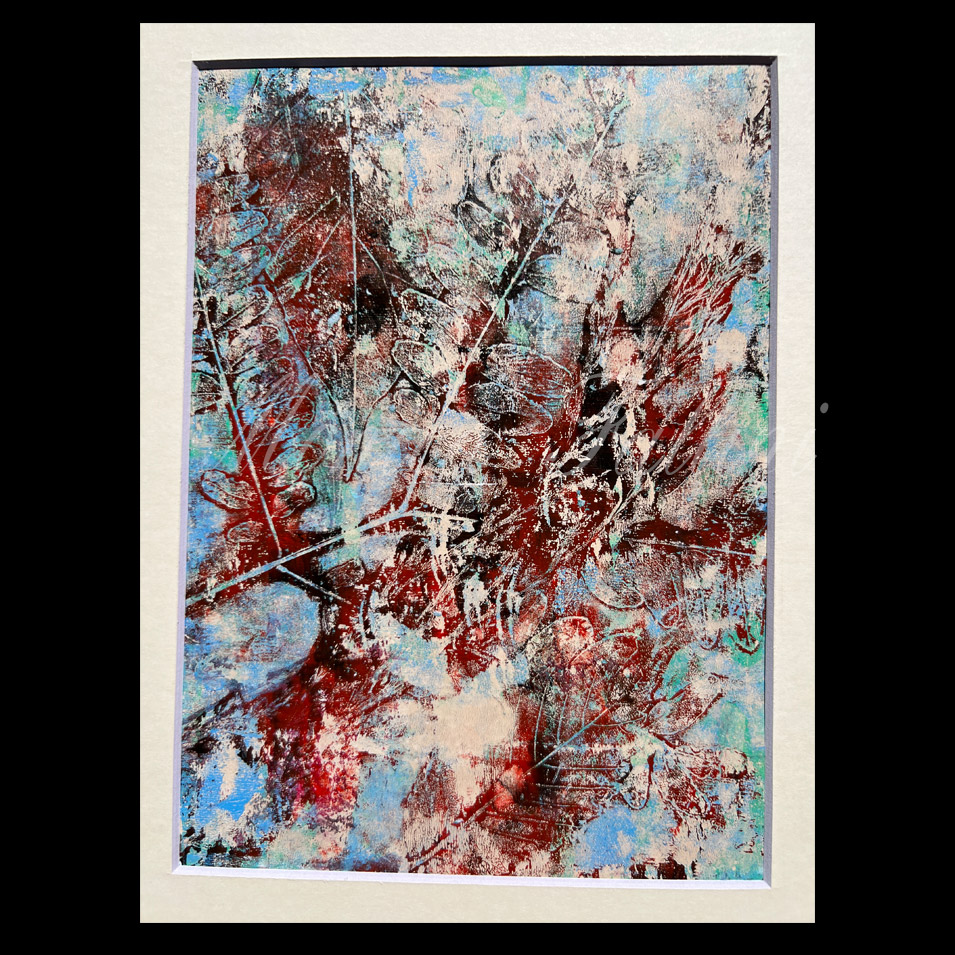 Painting titled 'Snow in the garden.' by Monica Fallini