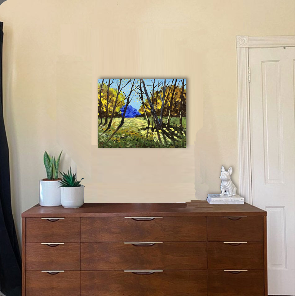 Painting titled 'In the woods, study.' by Monica Fallini