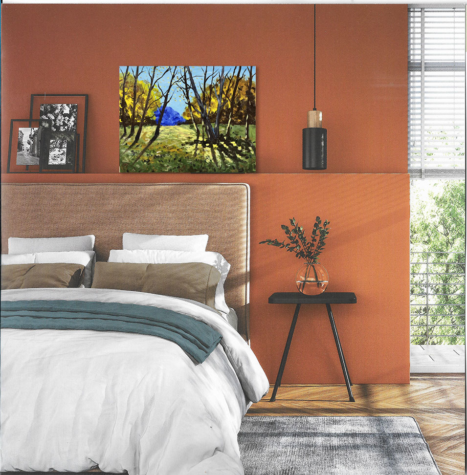 Painting titled 'In the woods, study.' by Monica Fallini
