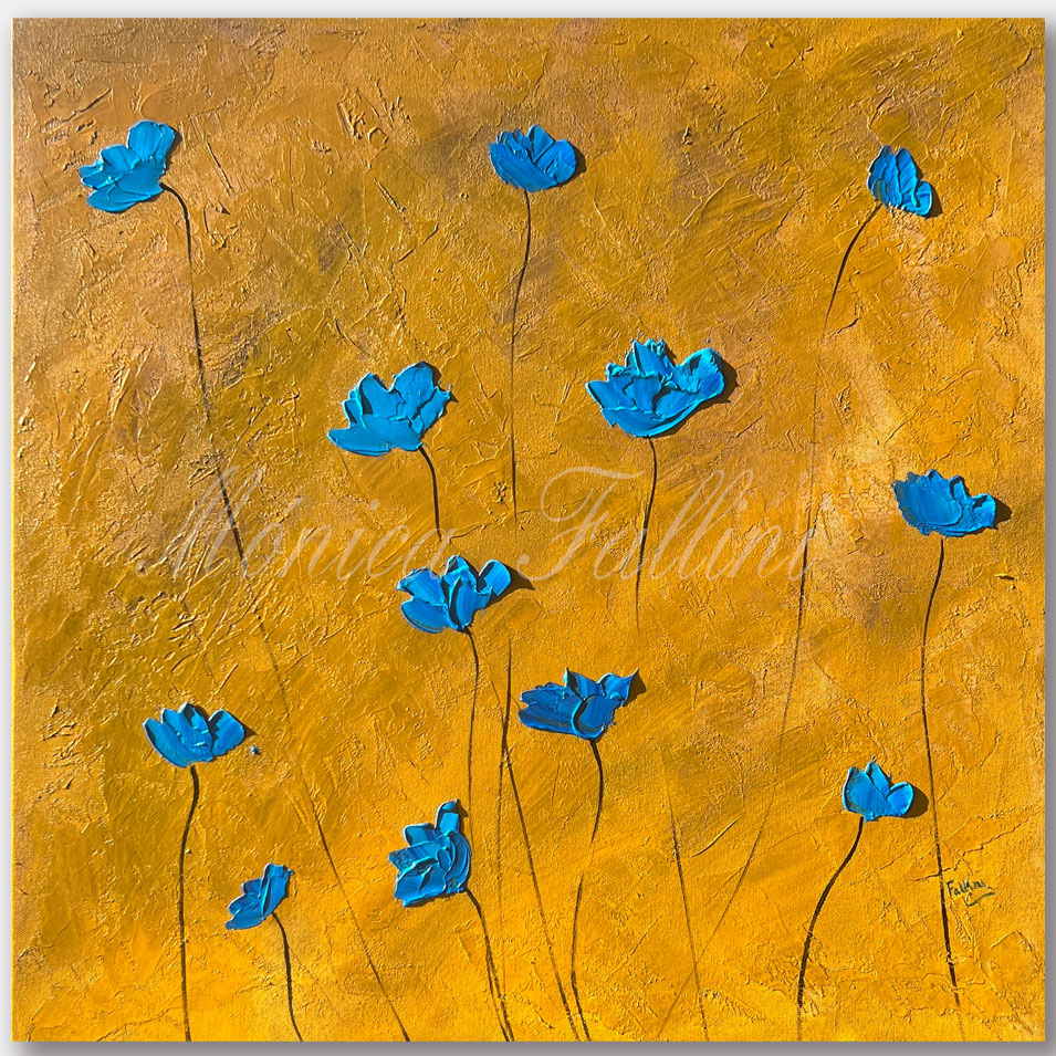 Painting titled 'Together, growing tall.' by Monica Fallini