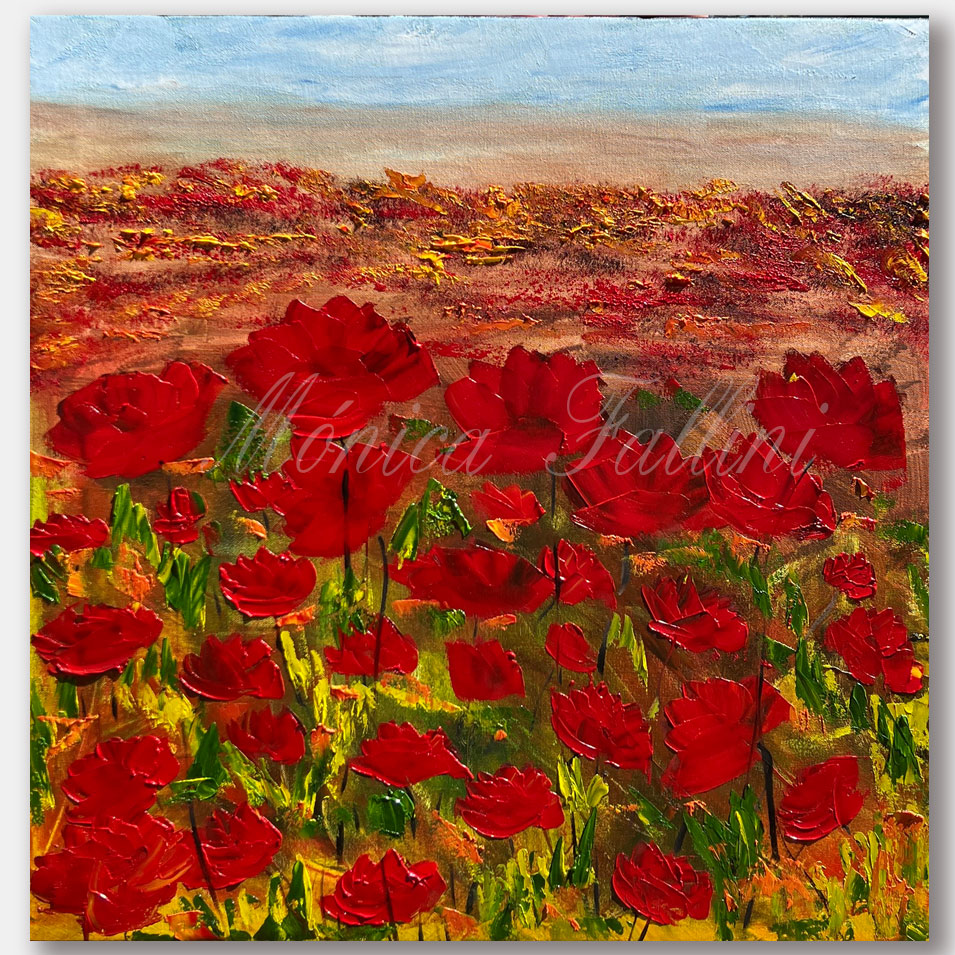 Painting titled 'Wild Poppies feelings.' by Monica Fallini