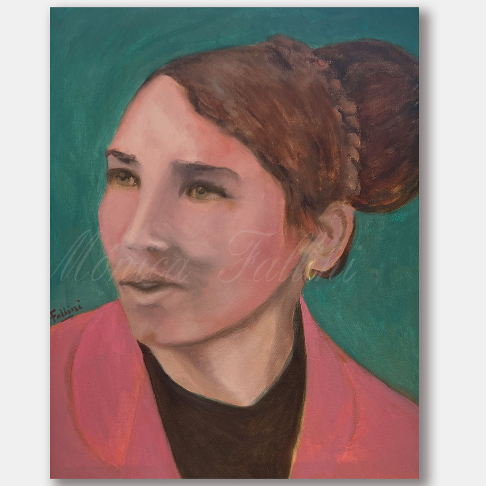 Painting titled 'Portrait of Maria Silvina.' by Monica Fallini