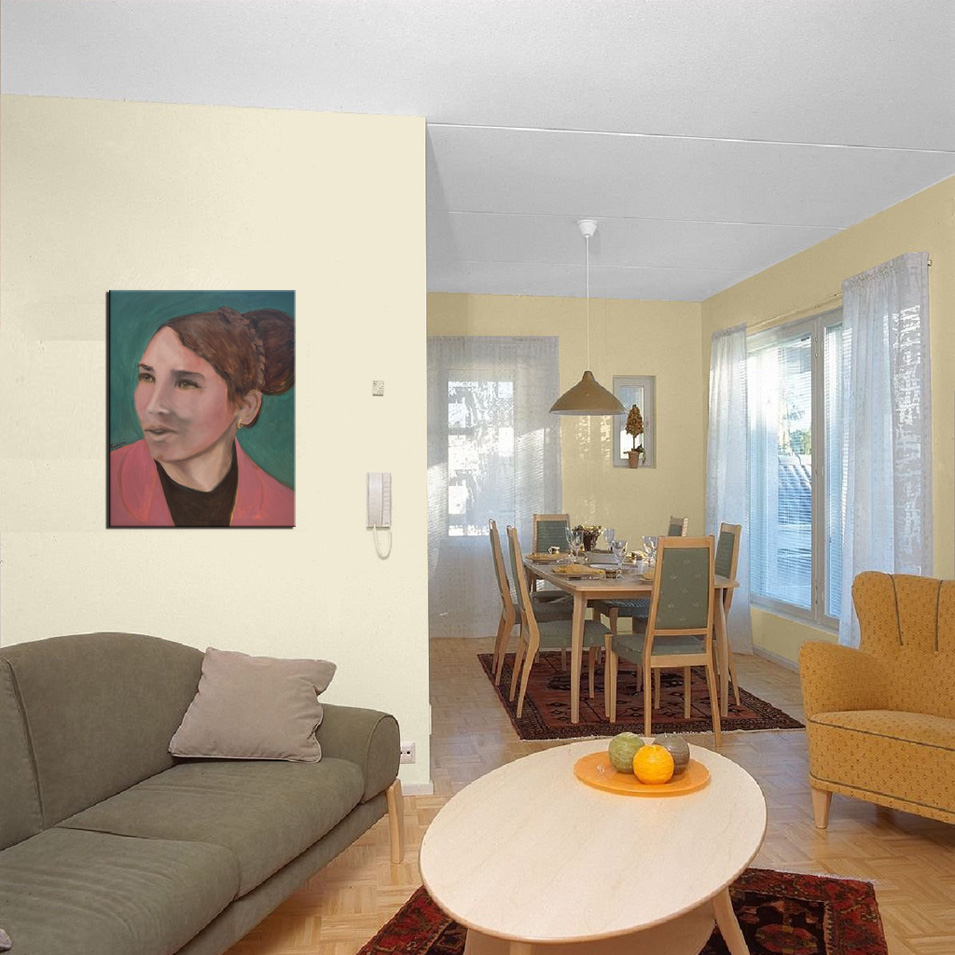 Painting titled 'Portrait of Maria Silvina.' by Monica Fallini
