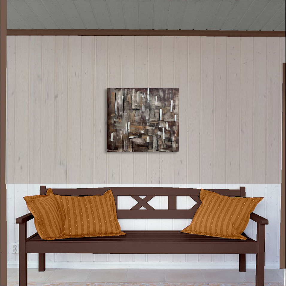 Painting titled 'At the railway station.' by Monica Fallini