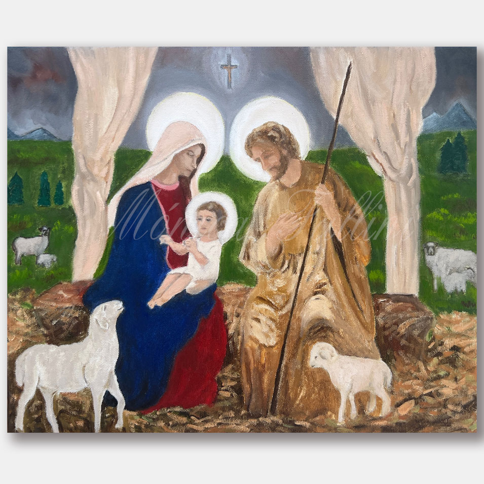 Painting titled 'The Holy Family.' by Monica Fallini