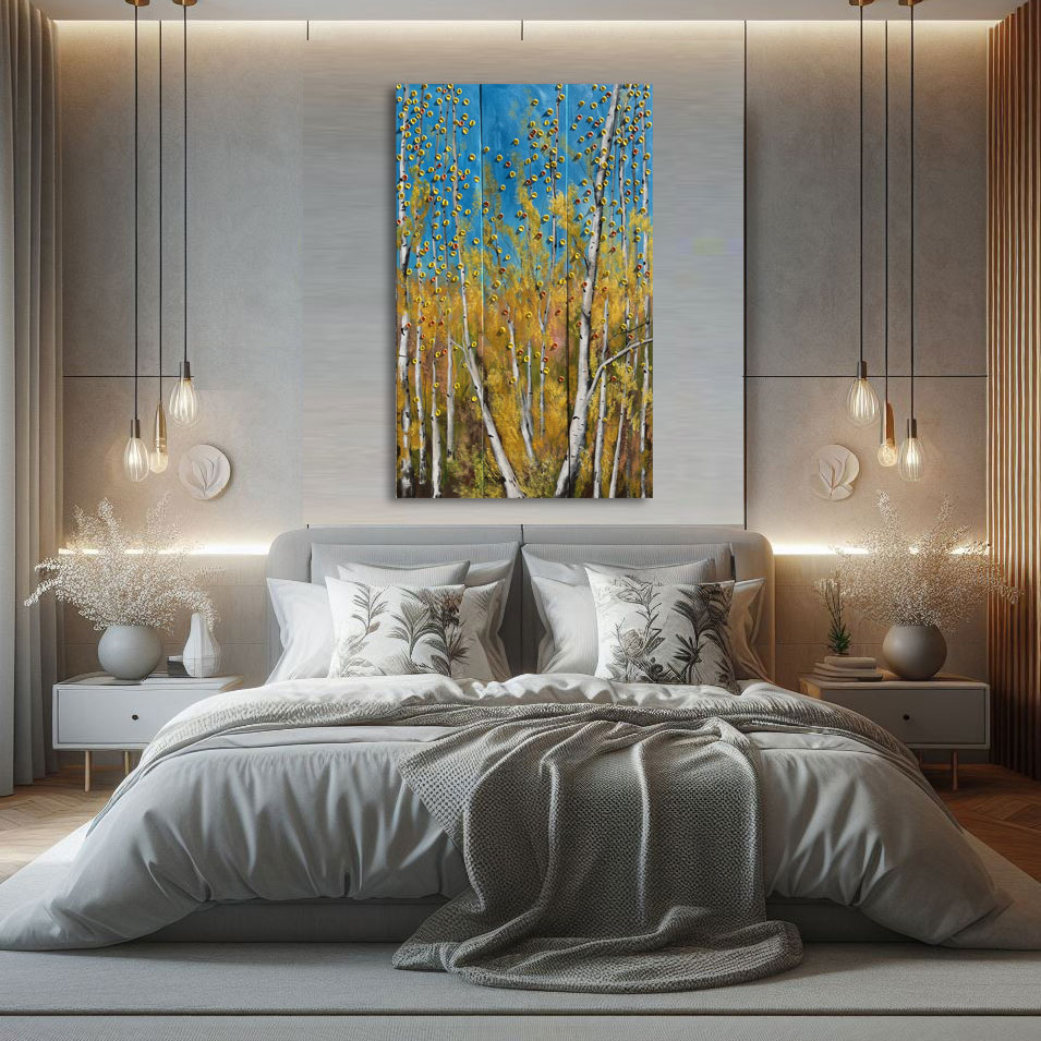 Painting titled 'Aspen melodies.' by Monica Fallini