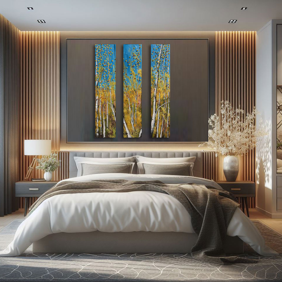 Painting titled 'Aspen melodies.' by Monica Fallini