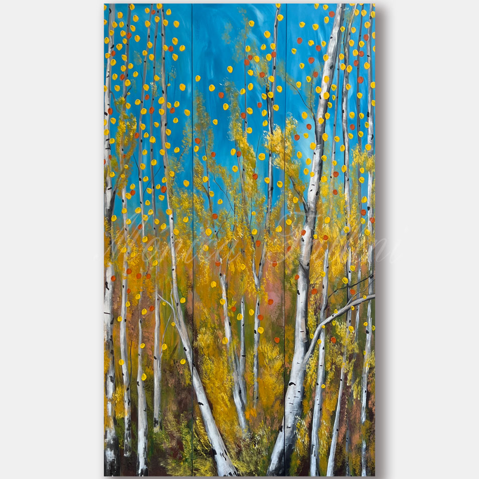 Painting titled 'Aspen melodies.' by Monica Fallini