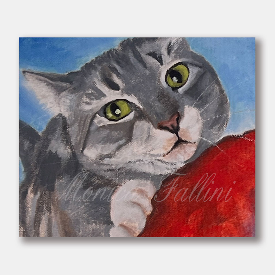 Painting titled 'Mai and Twinkie.' by Monica Fallini