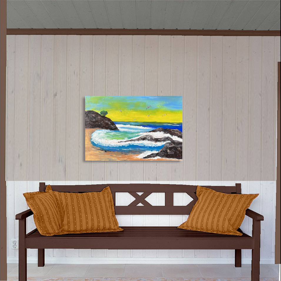 Painting titled 'God's Providence, memories of the sea.' by Monica Fallini