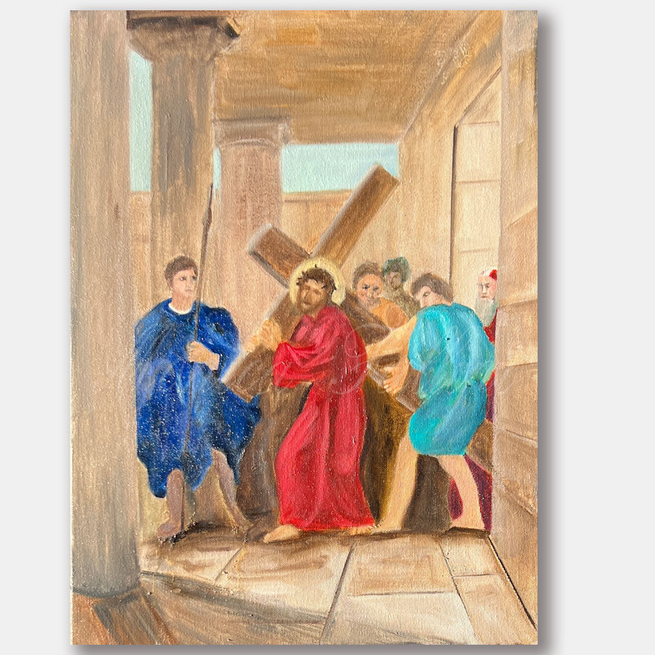 Painting titled 'Station of the Cross II' by Monica Fallini