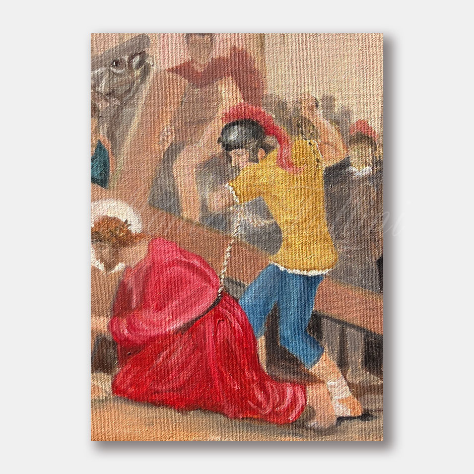 Painting titled 'Station of the Cross III' by Monica Fallini