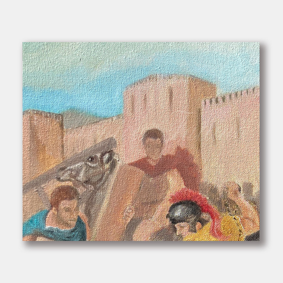 Painting titled 'Station of the Cross III' by Monica Fallini
