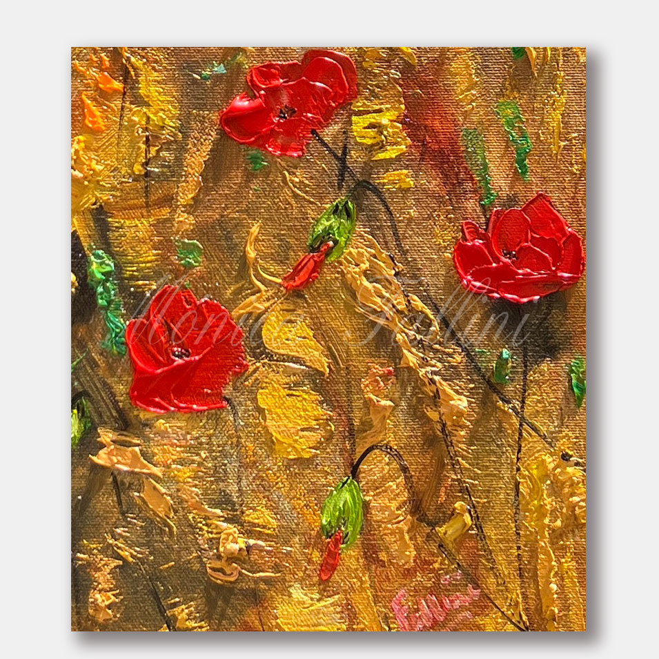 Painting titled 'Wild garden of Poppies.' by Monica Fallini