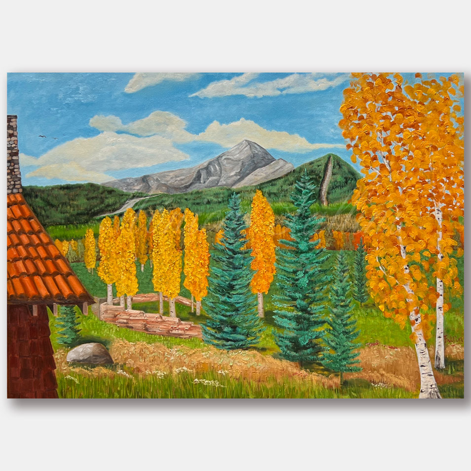 Painting titled 'Peak One, memories. Commissioned painting.' by Monica Fallini