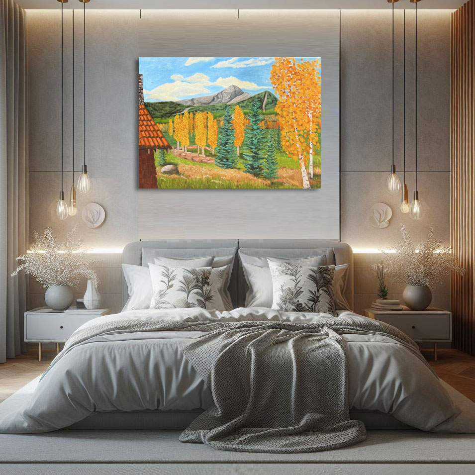 Painting titled 'Peak One, memories. Commissioned painting.' by Monica Fallini