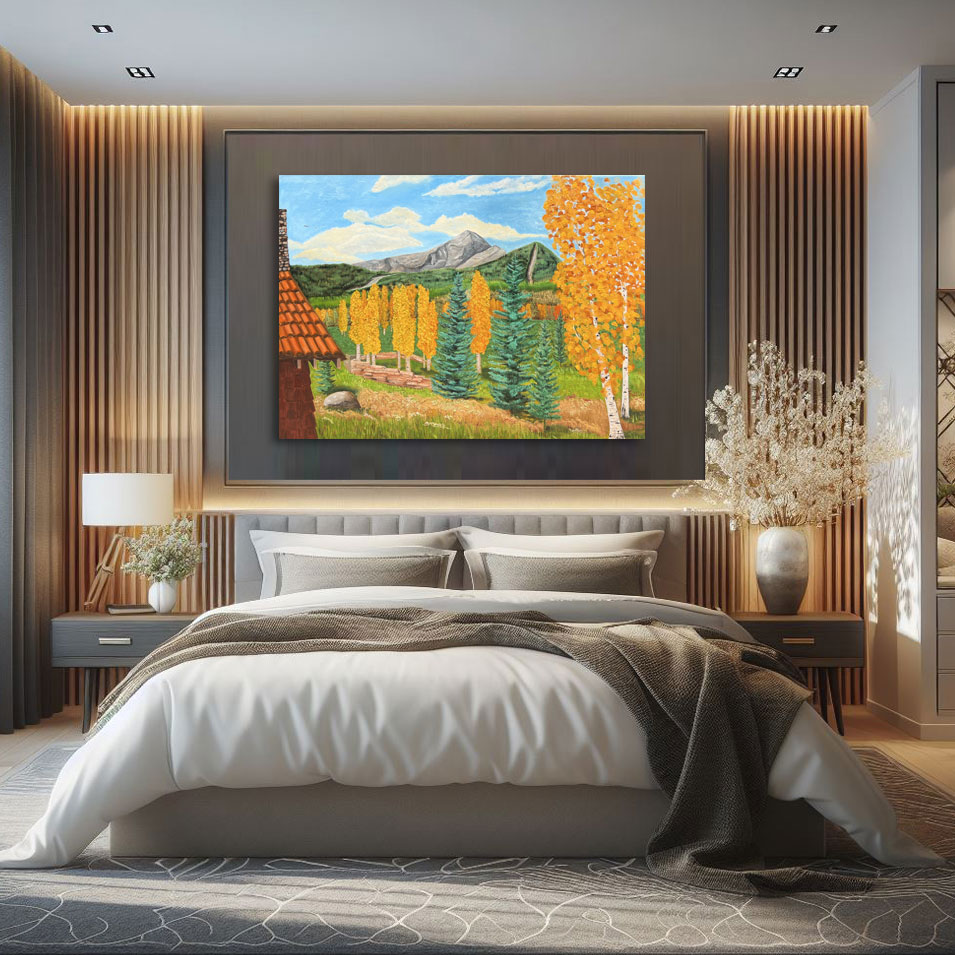 Painting titled 'Peak One, memories. Commissioned painting.' by Monica Fallini