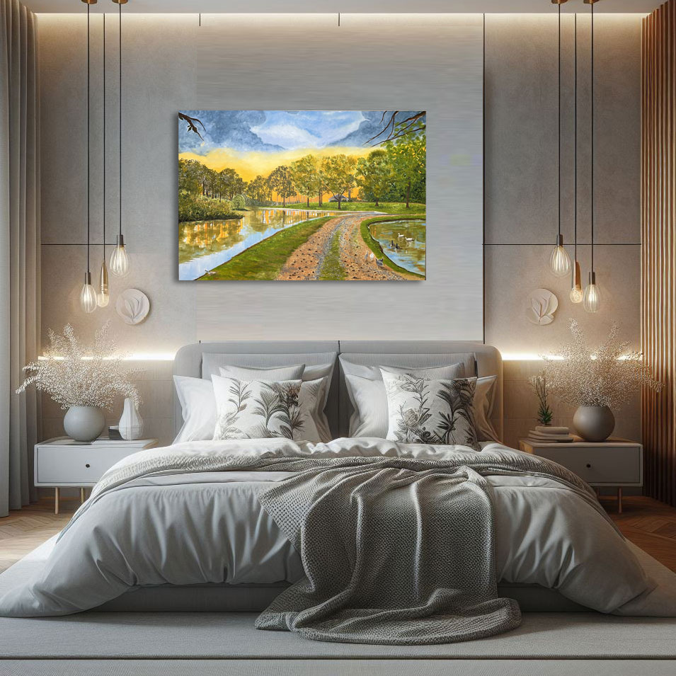 Painting titled 'Our cherished place. Commissioned painting.' by Monica Fallini