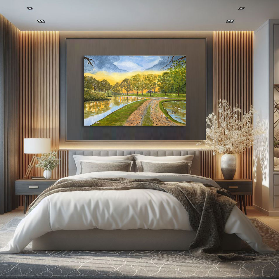 Painting titled 'Our cherished place. Commissioned painting.' by Monica Fallini