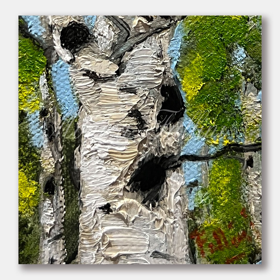 Painting titled 'Into the Aspen forest.' by Monica Fallini
