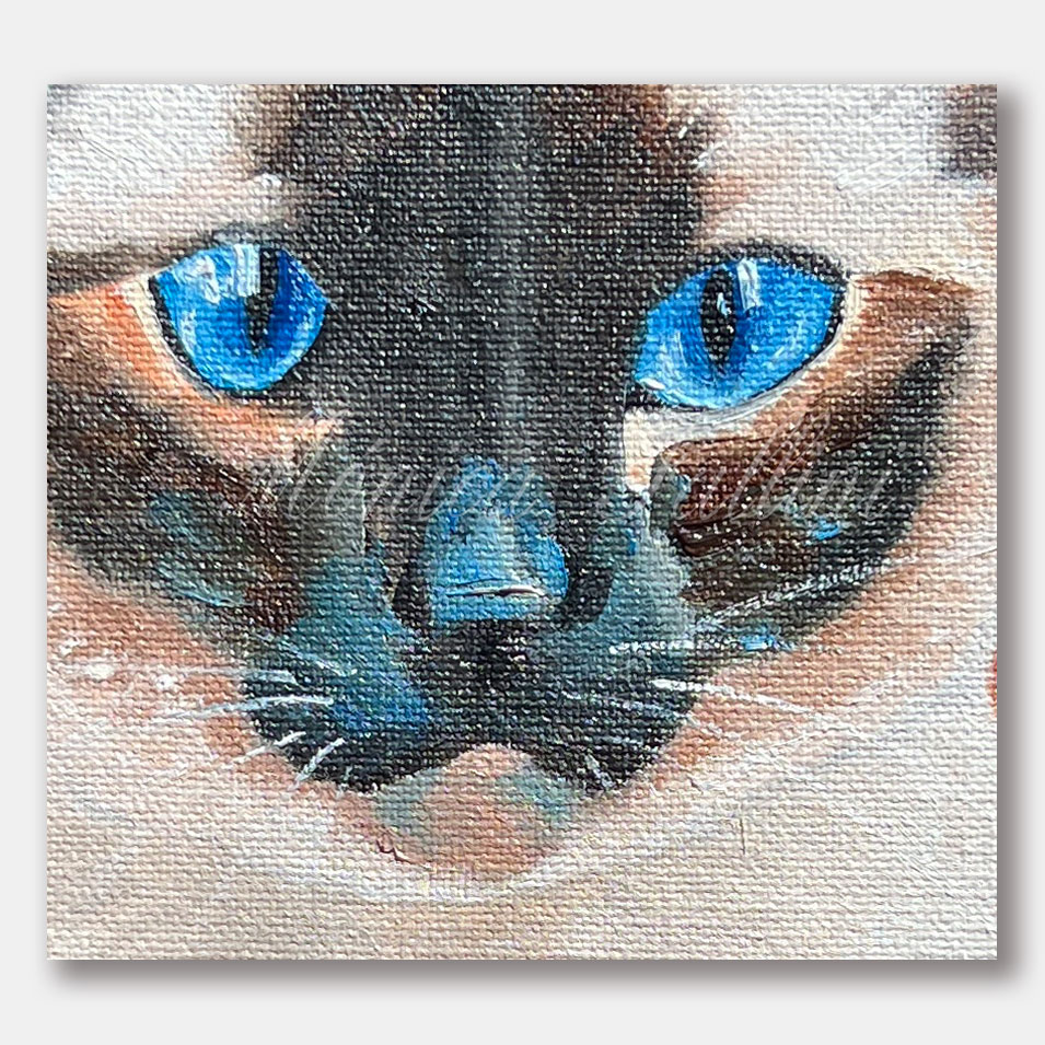 Painting titled 'Portrait of a cat.' by Monica Fallini