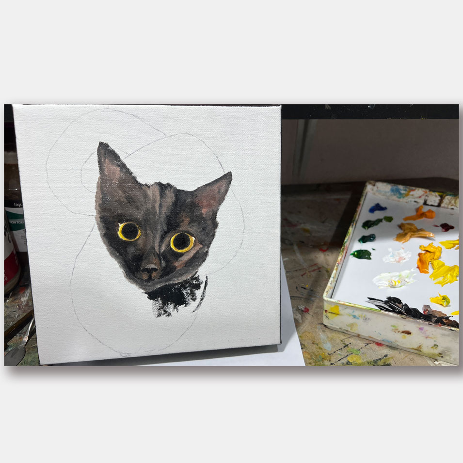 Painting titled 'Playtime!' by Monica Fallini