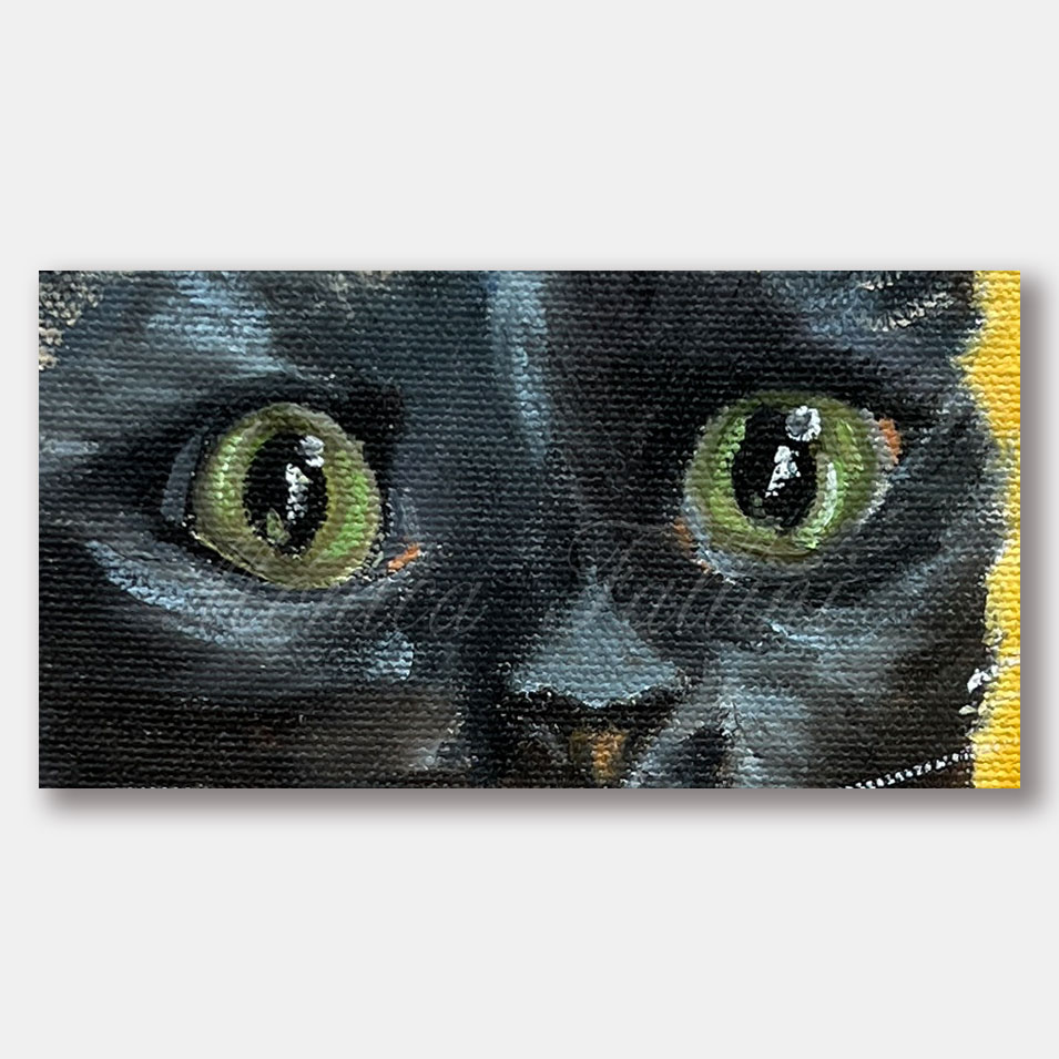 Painting titled 'Cat portrait.' by Monica Fallini