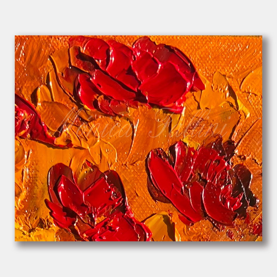 Painting titled 'Poppies after the rain.' by Monica Fallini