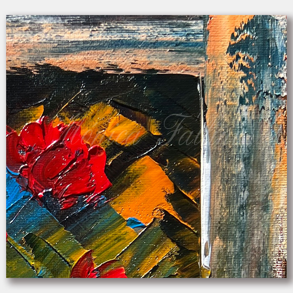Painting titled 'Poppies at night.' by Monica Fallini